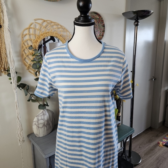 Marimekko Hetta blue and white striped cotton nightgown dress Size XS - Picture 3 of 8